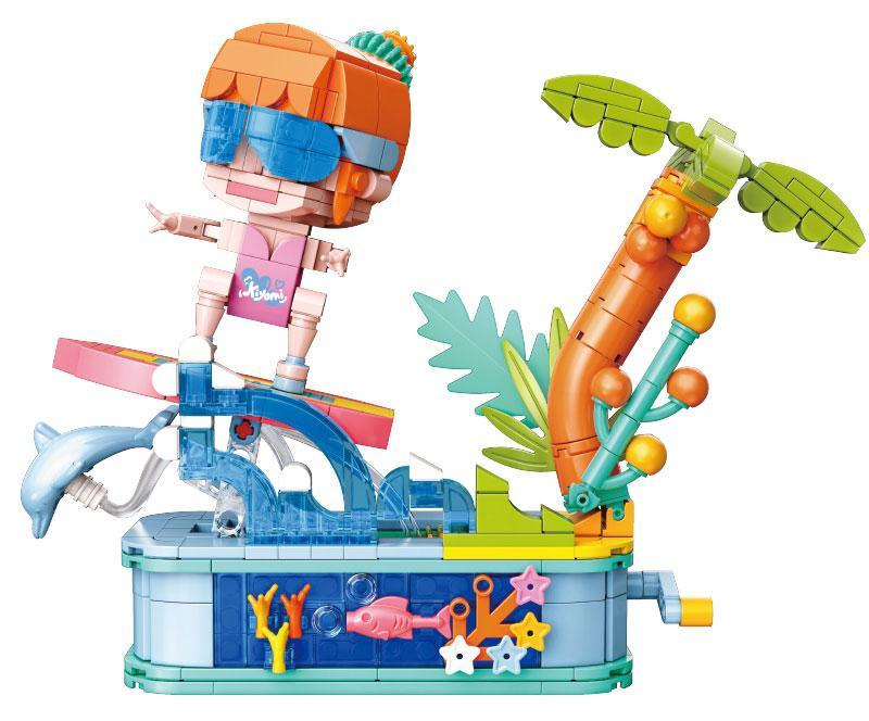 Bộ lắp ráp Thiếu nữ lướt sóng Kaido KD99020 Sóng Biển Sôi Động, đồ chơi mô hình Cô gái lướt sóng 8 tuổi, quà tặng bé gái giá tốt