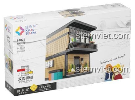 Hộp sản phẩm bộ xếp hình Biệt thự mini hiện đại Kalos Blocks 61001, gồm 1095 chi tiết, giá tốt. Món quà cho bé gái.
