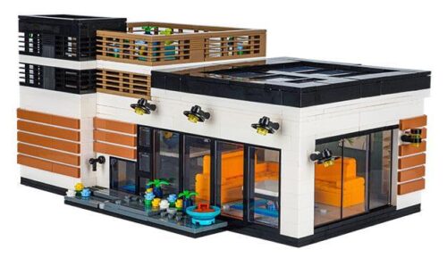 Hộp sản phẩm đồ chơi mô hình Biệt Thự Hiện Đại Kalos Blocks 61002 với 1174 chi tiết.