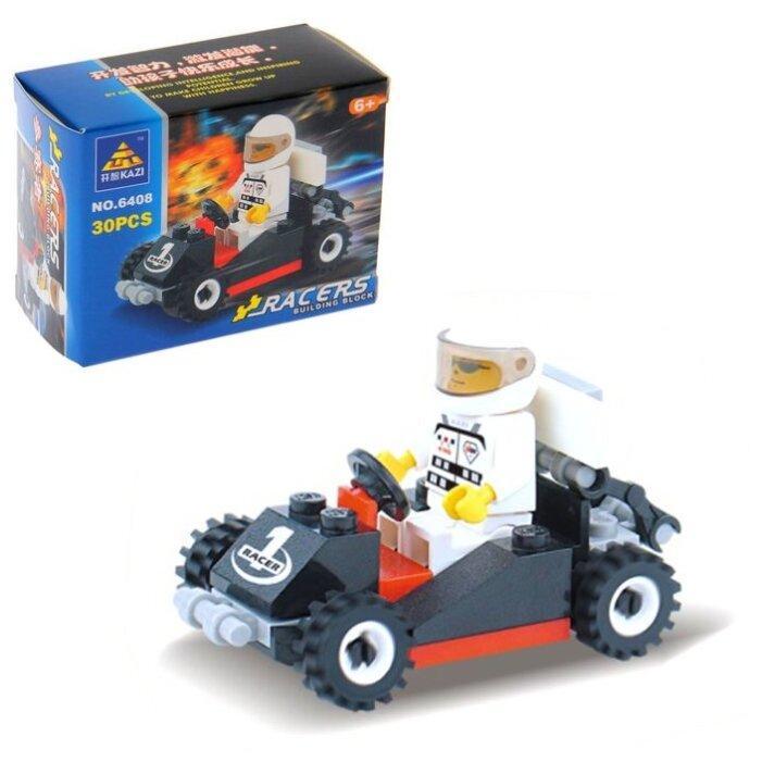 Bộ đồ chơi lắp ráp KAZI 6408 Xe Đua Go-Kart giá tốt cho bé trai 6 tuổi, hộp sản phẩm và mô hình hoàn chỉnh.