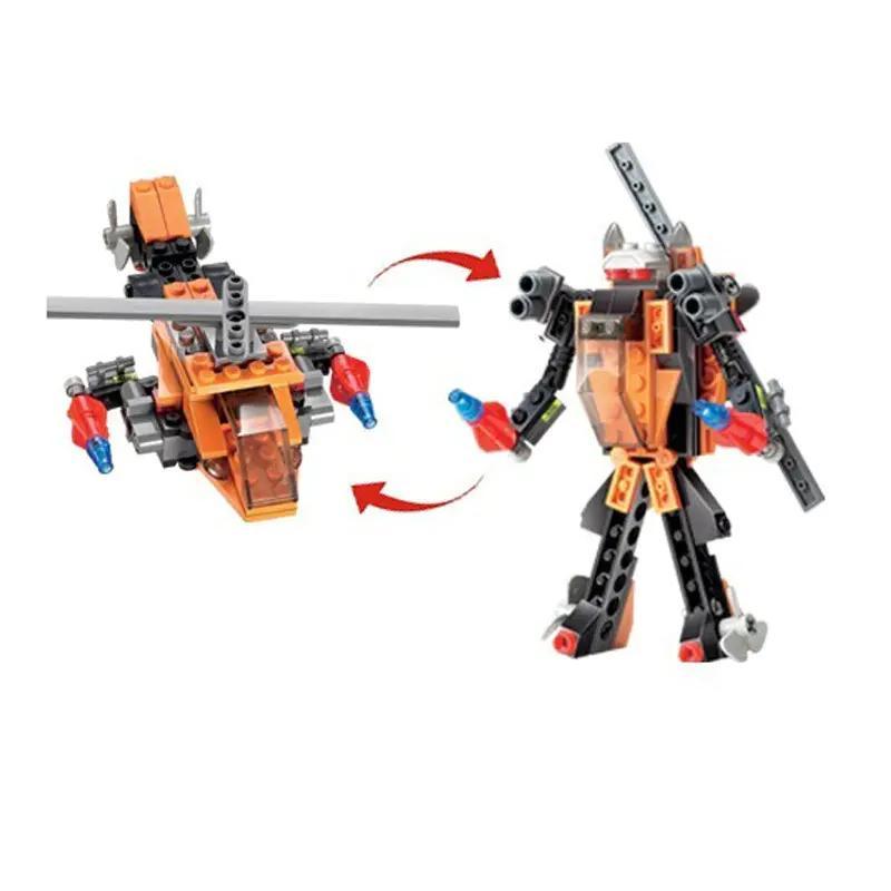 Bộ lắp ghép KAZI 8015 Trực Thăng Biến Hình Robot cho bé trai 6 tuổi, đồ chơi lắp ráp giá tốt, mô hình 2 trong 1 sáng tạo