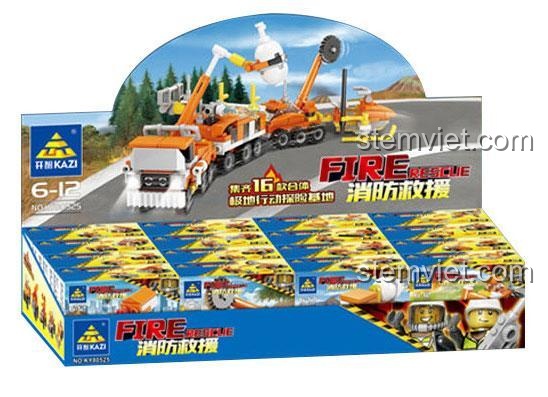 16 mô hình nhỏ và mô hình hợp thể của bộ đồ chơi KAZI 80525 Trạm nghiên cứu Bắc Cực. Lắp được 17 kiểu khác nhau.