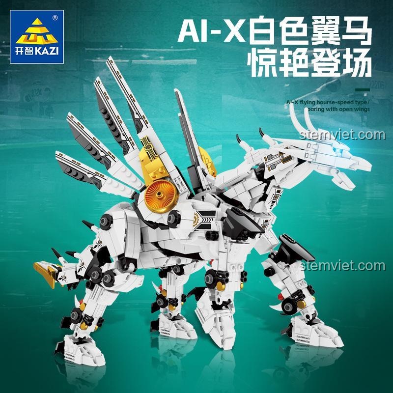 Robot Ngựa Trắng AI-X 8092, bộ xếp hình KAZI chất lượng cao, giá tốt.