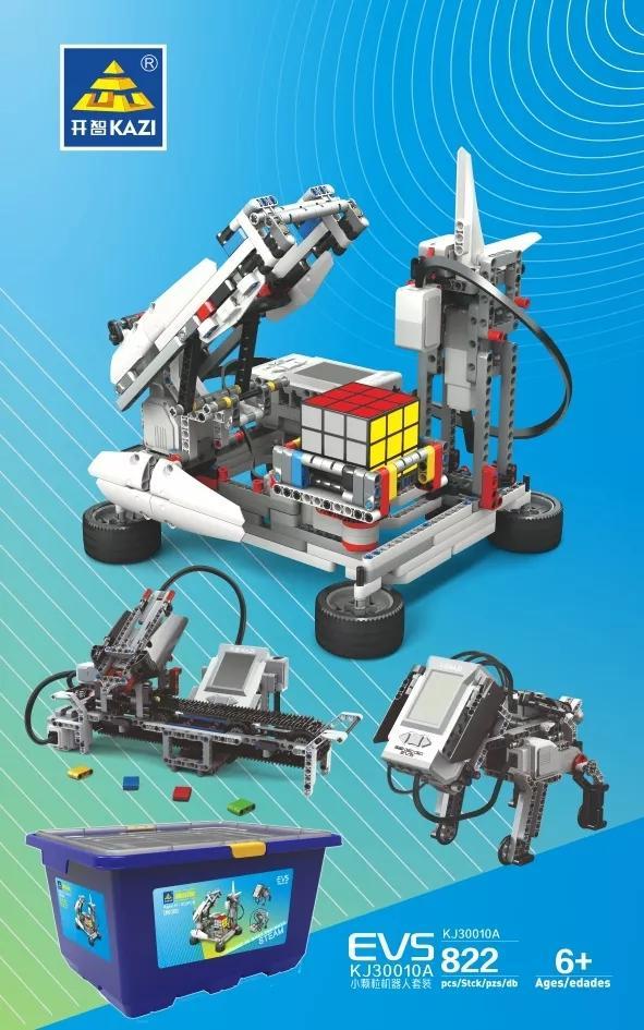 Bộ lắp ráp Robot lập trình EV5 KAZI KJ30010A, đồ chơi STEM thông minh cho bé trai 6 tuổi, giá rẻ.