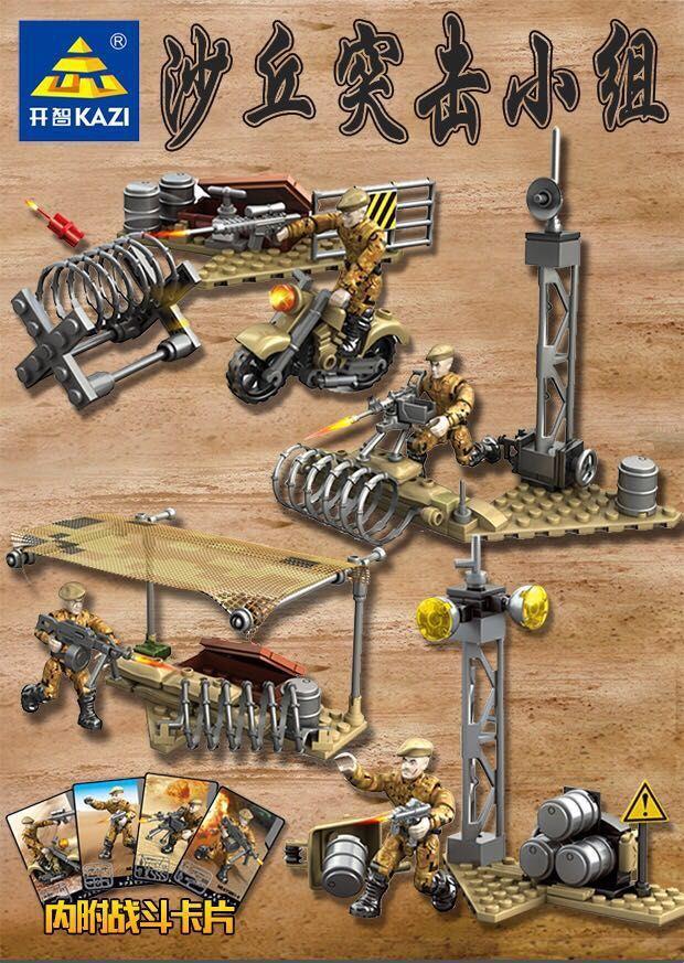 Bộ lắp ghép KAZI KY3001-2 Biệt Đội Sát Thủ Sa Mạc cho bé trai 6 tuổi, đồ chơi lắp ráp quân sự giá tốt, chất lượng cao.