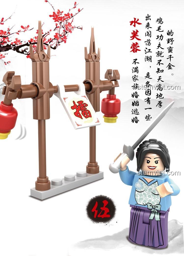 Minifigure Quách Phù Dung từ set đồ chơi KAZI KY5006, nhân vật Võ Lâm Ngoại Truyện với phụ kiện độc đáo, đồ chơi giáo dục giá tốt.