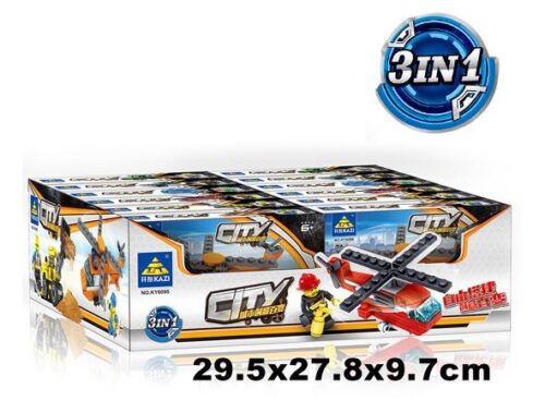 Bộ lắp ráp Xe Cứu Hộ Thành Phố KAZI KY6095, đồ chơi xếp hình sáng tạo 3 trong 1 cho bé trai 6 tuổi, giá rẻ.