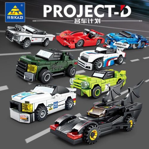 Bộ đồ chơi lắp ráp KAZI KY6100 Project-D 8 kiểu xe đua thể thao, xe địa hình, xe cảnh sát cho bé trai 6 tuổi, giá tốt