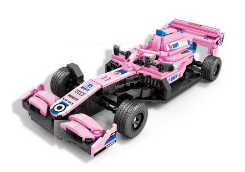 Mô hình đồ chơi lắp ráp xe đua F1 McLaren KAZI KY6105 màu hồng và đen, có động cơ kéo lùi, phù hợp cho bé trai 6 tuổi, giá rẻ.