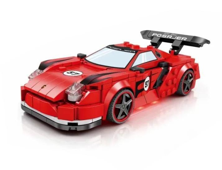 Bộ lắp ráp Siêu xe Porsche 918 KAZI KY6114 màu đỏ, đồ chơi mô hình tốc độ cho bé trai 6 tuổi, giá rẻ.