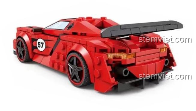 Mô hình Xe đua Porsche 918 KY6114 với động cơ kéo lùi, bộ xếp hình KAZI 290 mảnh cho con trai.