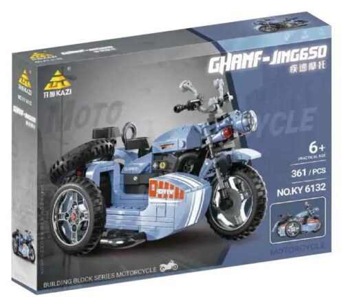 Bộ lắp ghép KAZI KY6132 Mô tô tốc độ Ghamf-Jimg650 có thùng xe, 361 mảnh ghép, giá tốt cho bé trai 6 tuổi