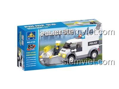 Hộp đồ chơi mô hình KAZI KY6732 Xe tù, gồm 85 chi tiết, là món quà tuyệt vời cho bé trai yêu thích chủ đề cảnh sát.