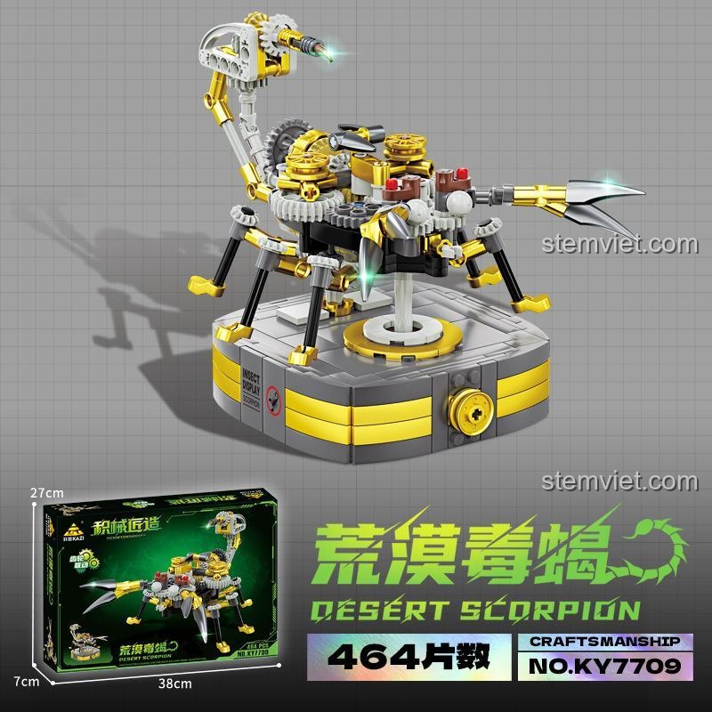 Kích thước hộp bộ xếp hình Bọ Cạp Steampunk KY7709, món quà giá rẻ cho bé trai.
