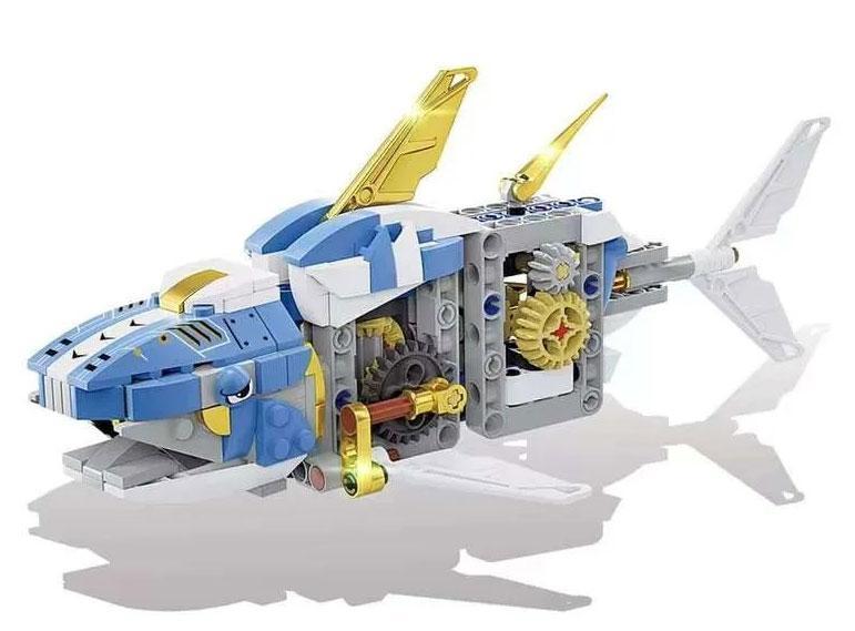 bộ lắp ráp Cá Mập Steampunk KAZI KY7710 cho bé trai 8 tuổi, mô hình chuyển động cơ học giá rẻ