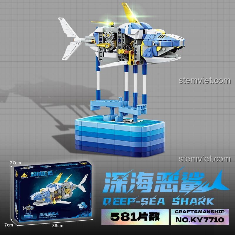 đồ chơi lắp ghép Sát thủ đại dương cơ khí KAZI KY7710, món quà độc đáo cho bé trai 8 tuổi