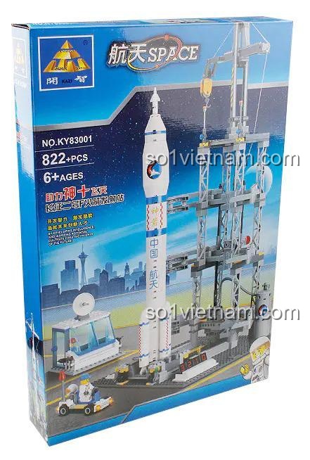 Hộp đồ chơi lắp ráp Tên lửa không gian KAZI KY83001, bộ lắp ghép Trạm phóng tên lửa, chất liệu nhựa an toàn, đáng tiền cho bé trai