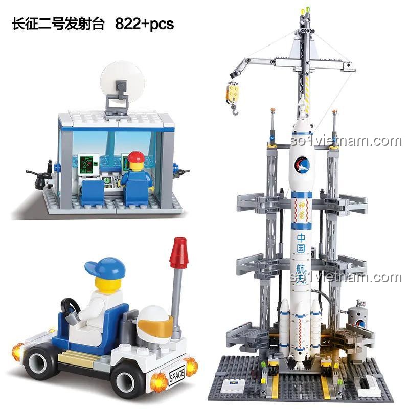 Mô hình tên lửa vũ trụ BOZHI KY83001, đồ chơi lắp ráp Trạm phóng tên lửa, chi tiết cao, phù hợp bé trai 6 tuổi, giá rẻ