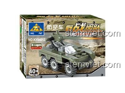 Hộp bộ lắp ghép KAZI KY84012 Xe Phòng Không Quân Sự 40 mảnh, đồ chơi xây dựng cho bé trai 6 tuổi, giá rẻ