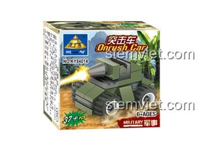 Hộp đồ chơi lắp ráp KAZI KY84014 Xe Tăng Mini Quân Sự, bộ xếp hình 37 mảnh ghép cho bé trai 6 tuổi, giá rẻ đáng tiền.