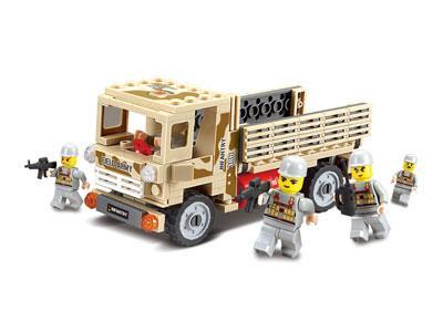 Mô hình đồ chơi lắp ráp Xe Tải Chở Quân KAZI KY84027 cùng 4 lính bộ binh, phù hợp cho bé trai 6 tuổi, giá rẻ.