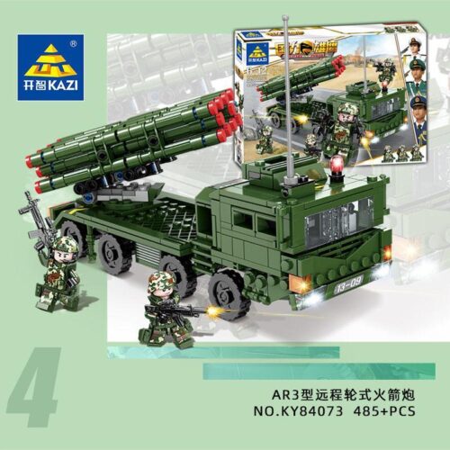 Bộ đồ chơi KAZI AR3型远程轮式火箭炮 với xe rocket launcher và 2 minifigure