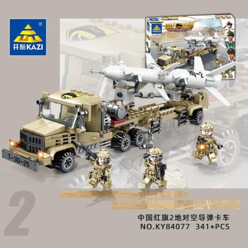 KAZI KY84077 Xe Tải Tên Lửa Đất Đối Không Bộ đồ chơi quân sự cho bé trai 6 tuổi