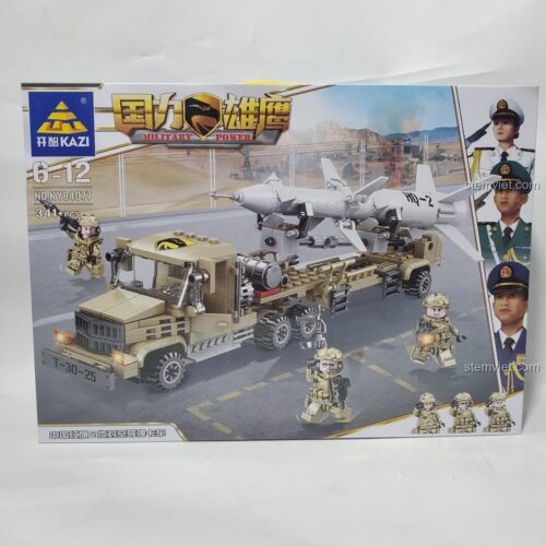 KAZI KY84077 Xe Tải Tên Lửa Đất Đối Không Bộ đồ chơi quân sự cho bé trai 6 tuổi