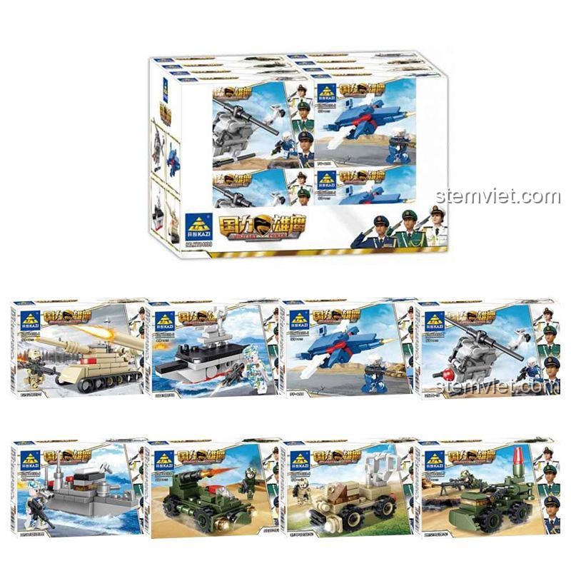 Bộ Lắp Ghép Mô Hình Quân Sự KAZI KY84109 - Hải Lục Không Tập Kích (8 Mẫu) - Hình ảnh hộp sản phẩm