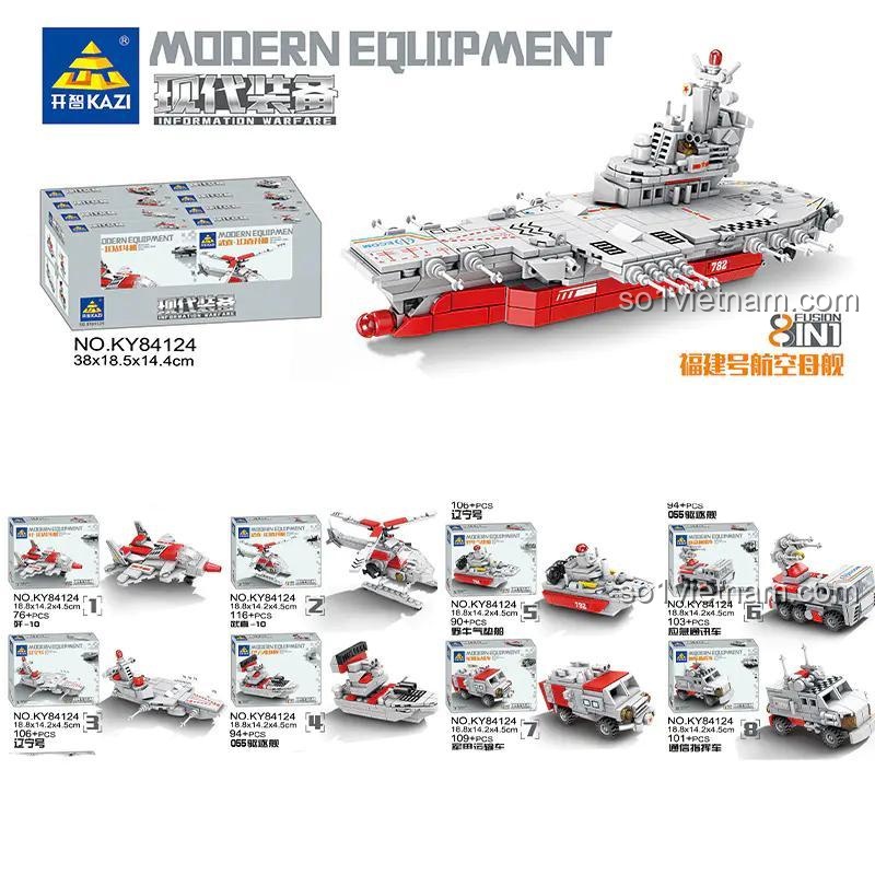 Hộp sản phẩm đồ chơi mô hình KAZI KY84124 và 8 mô hình quân sự nhỏ có thể lắp ráp, một lựa chọn thay thế tiết kiệm cho LEGO®.