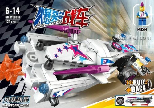 bộ lắp ghép Xe đua Storm Nova KAZI KY86010. Đồ chơi cho con trai 6 tuổi, giá rẻ, có động cơ kéo lùi.