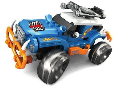 Hộp sản phẩm bộ lắp ghép Xe Đua Bão Táp KAZI KY86015, gồm 146 chi tiết và 1 minifigure James, có tính năng pull back.