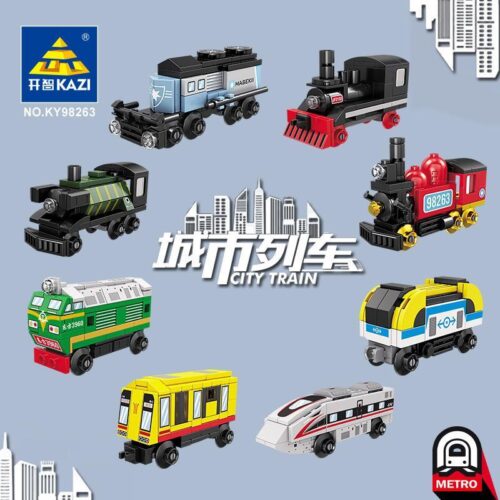Bộ đồ chơi KAZI KY98263 Bộ Tàu Hỏa Thành Phố 8 kiểu, đồ chơi lắp ráp cho con trai 6 tuổi, giá tốt, chất lượng cao