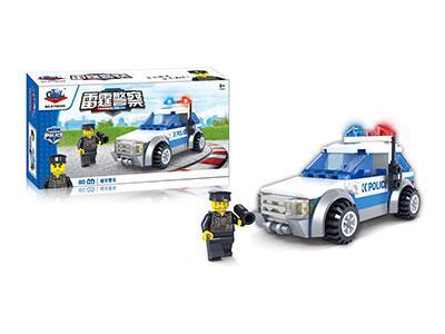 Bộ lắp ghép KAZI KY98305 Xe Cảnh Sát Thành Phố Thunder Police kèm minifigure, có đèn LED và âm thanh, phù hợp bé trai 8 tuổi, giá tốt.