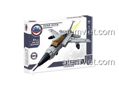 Hộp bộ đồ chơi KAZI KY98406 Máy bay chiến đấu Tornado 254 mảnh ghép, đồ chơi xếp hình chiến đấu cơ cho bé trai 6 tuổi, giá tiết kiệm.
