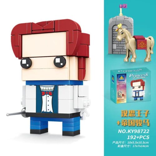 Bộ lắp ghép KAZI KY98722 Hoàng tử Hans và Ngựa Hoàng gia, 192 chi tiết, đồ chơi lắp ghép cho bé trai 6 tuổi, thiết kế BrickHeadz độc đáo, giá tốt
