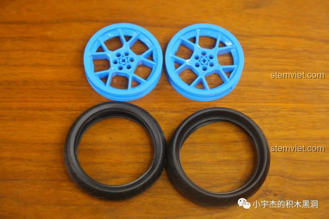 Bộ bánh xe và lốp mới của KBOX 10217 Mô tô Bugatti Concept, chi tiết quan trọng của đồ chơi lắp ráp 10217.