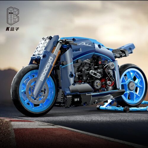 Bộ lắp ghép KBOX 10217 Mô tô Bugatti Concept màu xanh dương, đồ chơi mô hình xe đua cho bé trai 14 tuổi, chất lượng cao giá tốt.