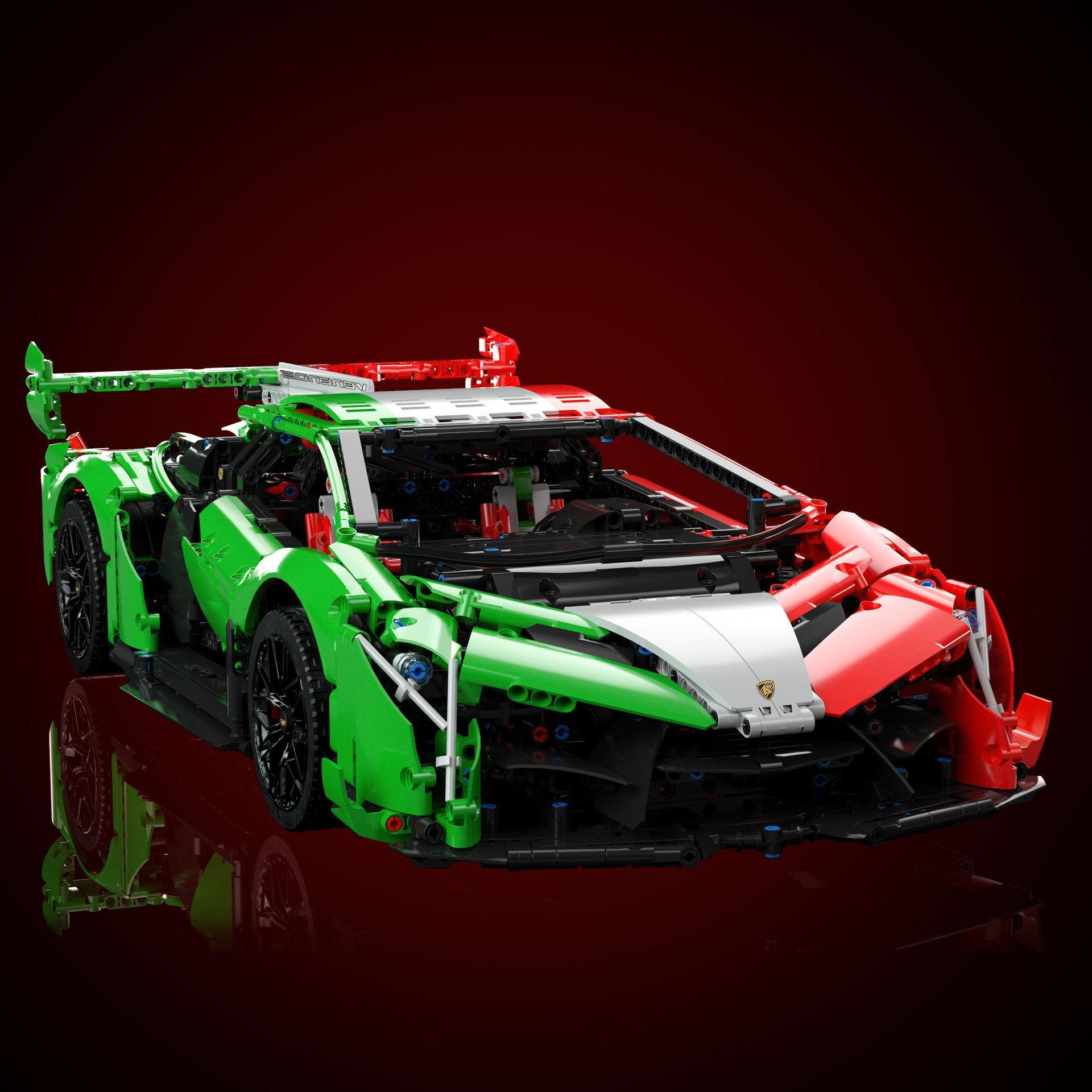 Bộ lắp ráp Lamborghini Veneno K Box 10222, siêu xe tỉ lệ 1:8 màu cờ Ý độc đáo, dành cho con trai 14 tuổi, giá tốt.