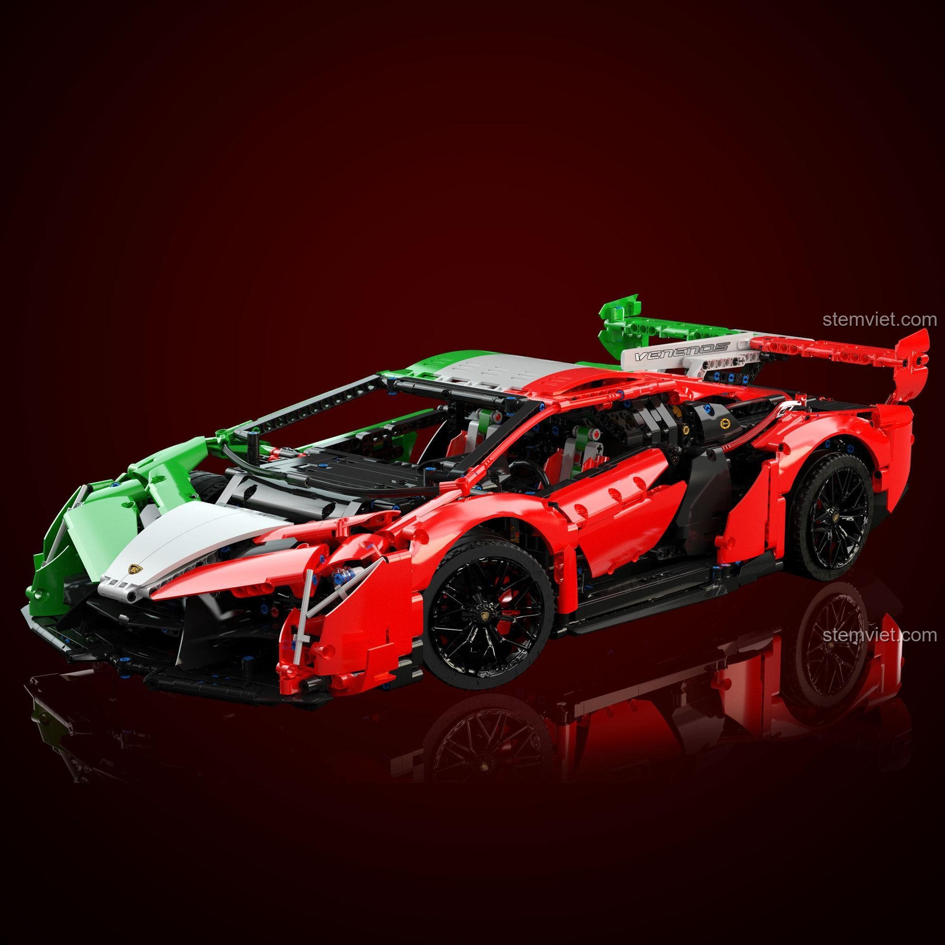 Đồ chơi mô hình Lamborghini Veneno K Box 10222, siêu xe thể thao 3611 chi tiết, phát triển tư duy cho con trai 14 tuổi.