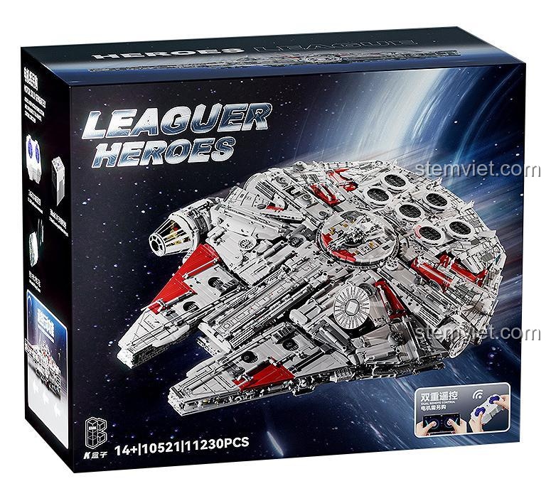 Chi tiết động cơ của đồ chơi mô hình Phi thuyền Thiên Niên Ưng Leaguer Heroes 10521, thể hiện độ tinh xảo và phức tạp của bộ lắp ráp, dành cho con trai 14 tuổi.