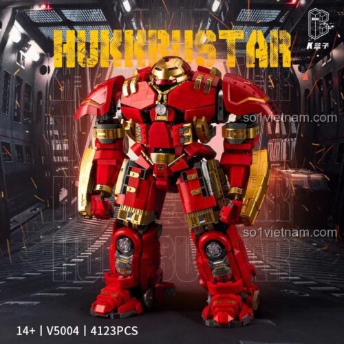 Hộp sản phẩm bộ lắp ghép KBOX V5004 Hulkbuster MK44, đồ chơi mô hình Người Sắt Anti-Hulk 4123 mảnh ghép, độ tuổi 14+.