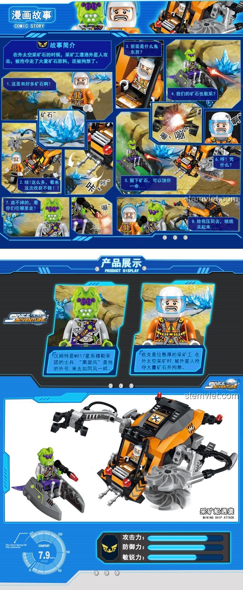 Cốt truyện hấp dẫn của bộ đồ chơi mô hình tàu vũ trụ chiến đấu Keeppley 1609, giúp bé phát triển tư duy logic và khả năng kể chuyện.