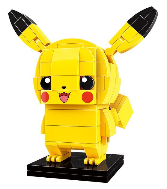 Mô hình đồ chơi lắp ghép Keeppley A0101 Pokémon Pikachu đáng yêu nhìn từ phía trước, phù hợp cho bé 10 tuổi.