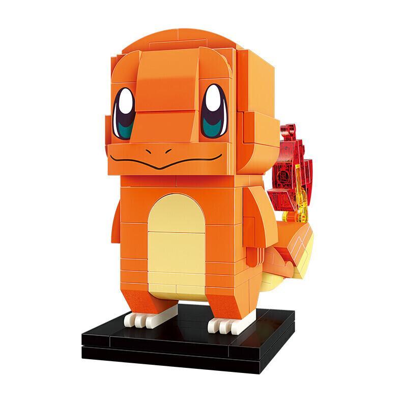 Mô hình đồ chơi mô hình Keeppley A0105 Pokémon Charmander đã lắp ráp hoàn chỉnh, màu cam đặc trưng, phong cách BrickHeadz đáng yêu, phù hợp cho con trai 10 tuổi.