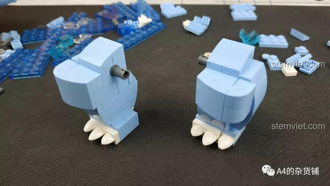 Quá trình lắp ráp phần mai rùa của mô hình Keeppley B0109 Pokemon Thủy Lôi Bùng Nổ - Blastoise.