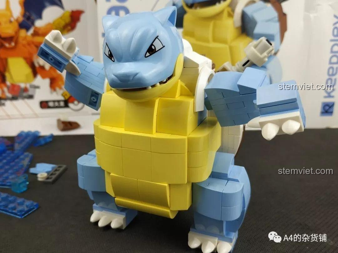 Các mảnh ghép màu xanh dương của mô hình Keeppley B0109 Pokemon Thủy Lôi Bùng Nổ - Blastoise.