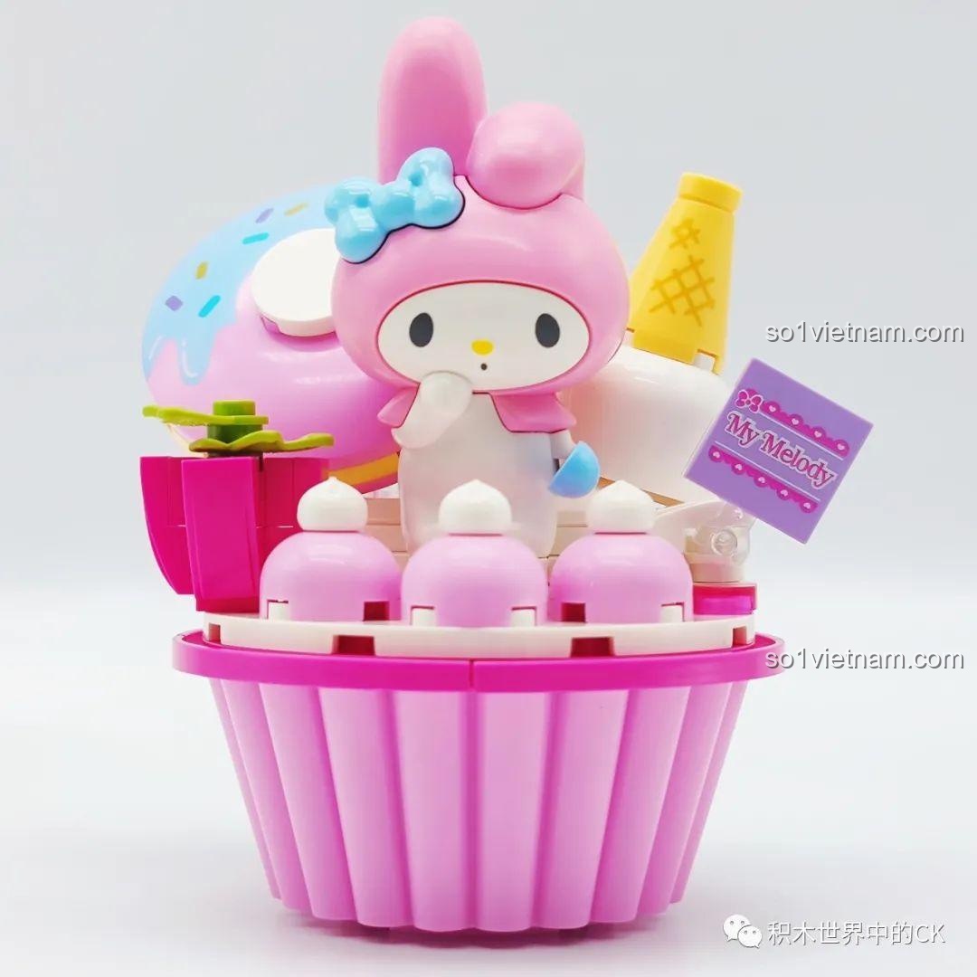 Cận cảnh chi tiết nhân vật Cinnamoroll trong bộ lắp ráp Keeppley.