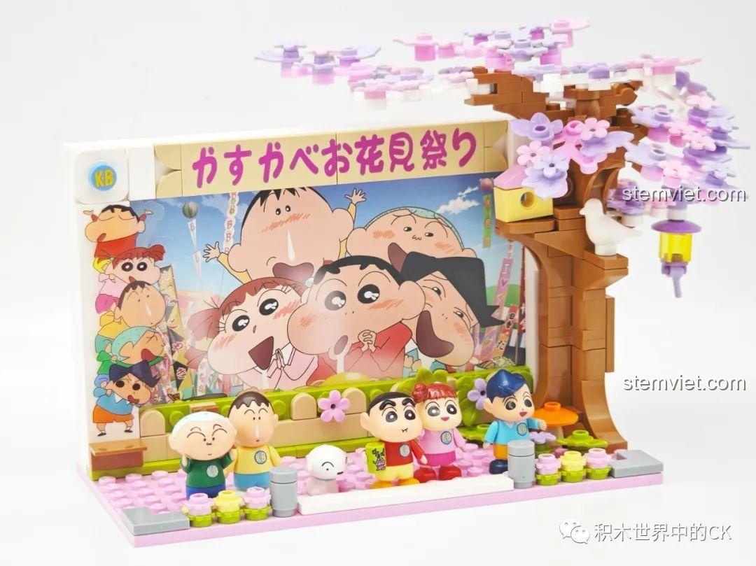 Mô hình hoàn chỉnh Crayon Shin-chan Lễ hội hoa anh đào Kasukabe, đồ chơi mô hình FM0616 Enlighten, tái hiện cảnh phim hoạt hình, màu sắc rực rỡ