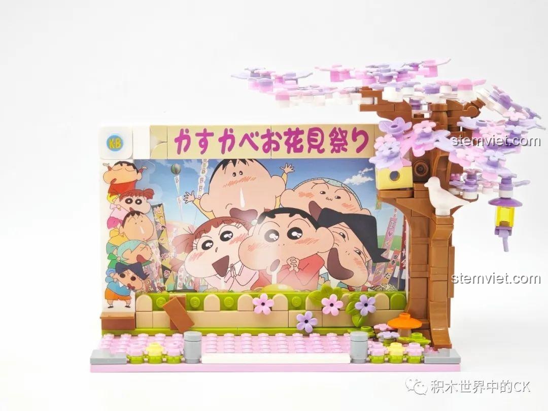 Quá trình lắp ráp bộ đồ chơi Lễ hội hoa anh đào Kasukabe FM0616, đồ chơi lắp ráp Keeppley 616, rèn luyện kiên nhẫn và phối hợp tay mắt cho bé 6 tuổi